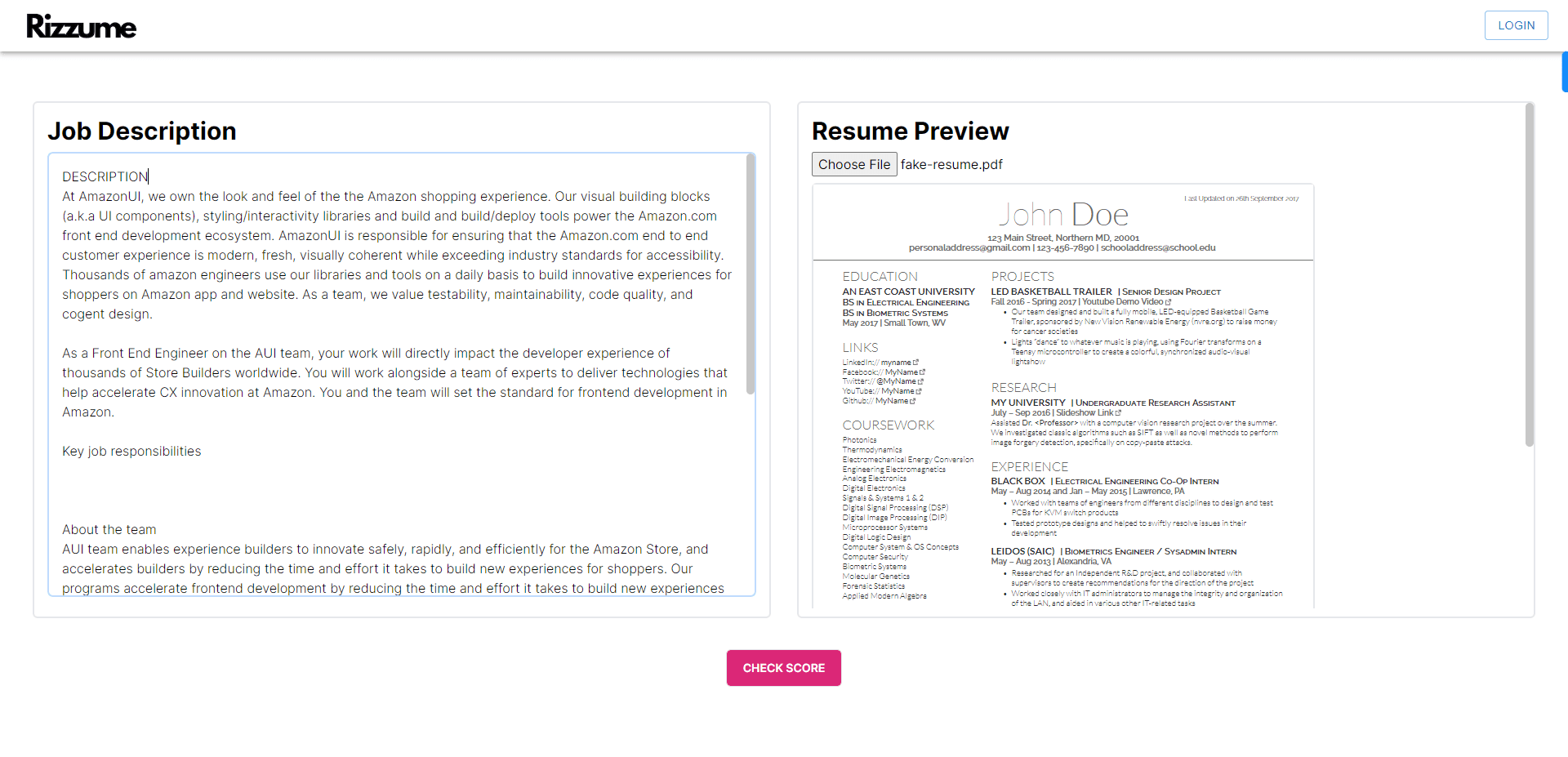 Rizzume preview